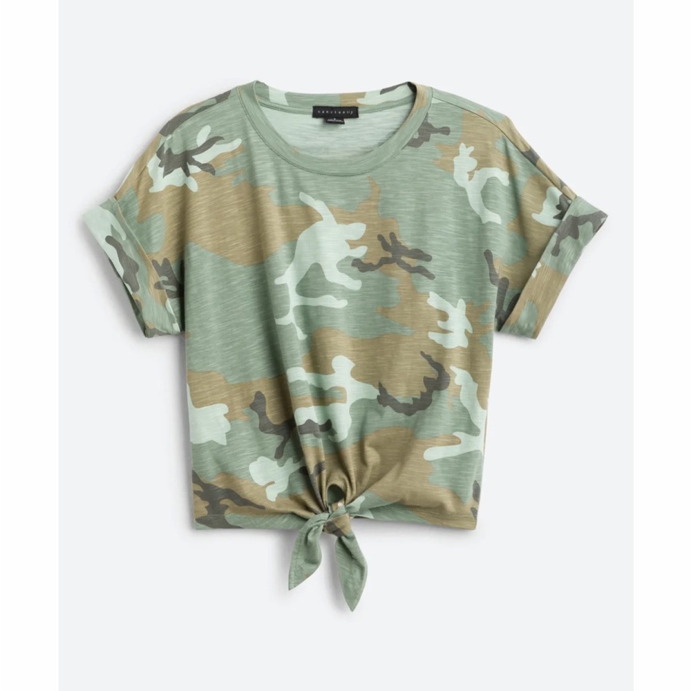NWOT | Sanctuary | Camo Tie Front Crew